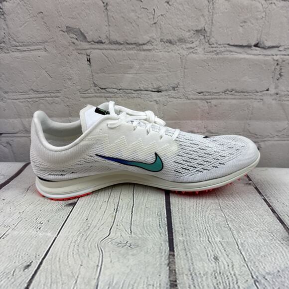 NIKE ZOOM STREAK LT 4 TRACK SPIKES SIZE 8.5 WHITE/FLASH CRIMSON/BLUE AQ3610-100 - Picture 7 of 12